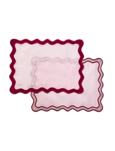 Pink Scalloped Placies - set of 2