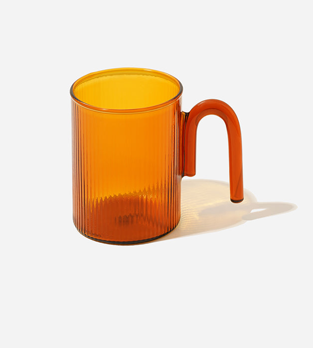 Ribbed U-handle mug - Red